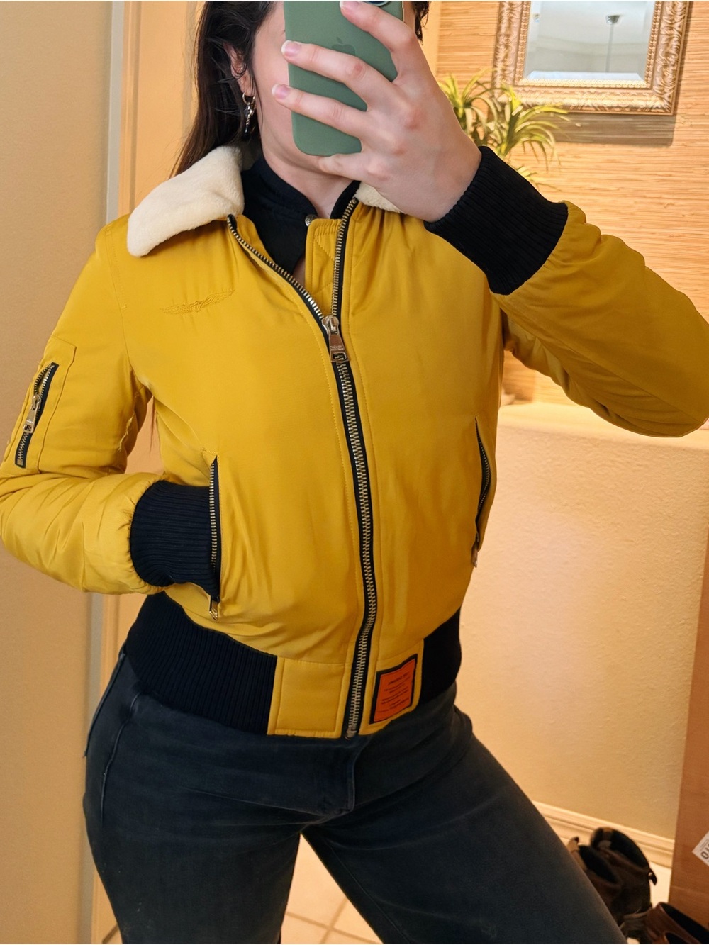 Bombers Original Yellow Women’s Aviator Flight Jacket